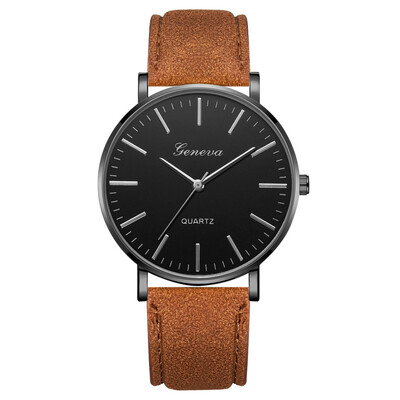 

Gobestart Fashion Simple Casual Mens Watch Business Leather With Strap Mens Watch