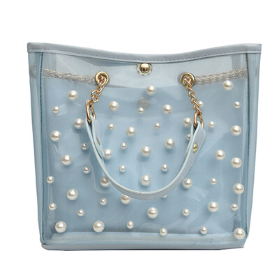 

Tailored Woman 2019 New Transparent Pearl 2PC Shoulder Chain Bag Fashion Messenger Bag