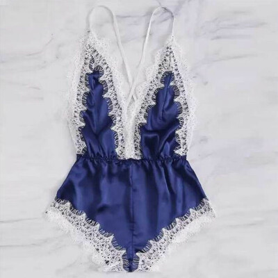 

Women Sexy Lace Backless Lingerie V-neck Nightwear Sleepwear Pajamas Babydoll