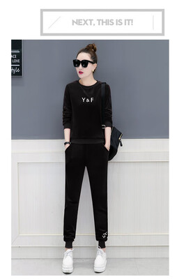 

Womens autumn&winter 2018 new fashionable Korean version of leisure two-piece casual set head sweater
