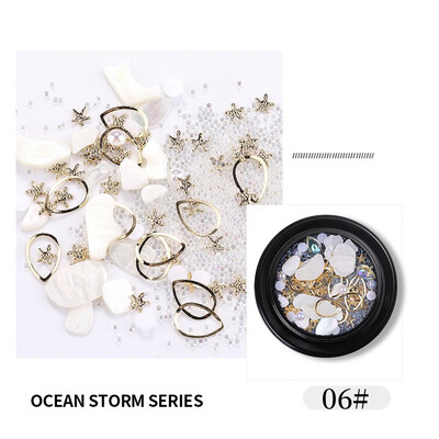 

Toponeto Nail Shell Slice Shell Stone Shard Pearl Micro Drill Mixed Nail Ornament