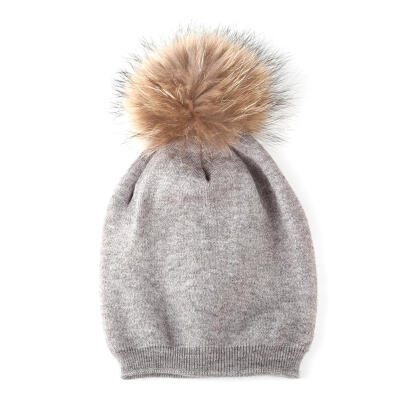 

Knitted Hat Women Girl Winter Autumn Warm Pompom Ball 2 Layer Cute Caps