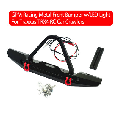 

Siaonvr 1 Set Metal Front Bumper With LED Light For Traxxas TRX4 RC Car Crawlers
