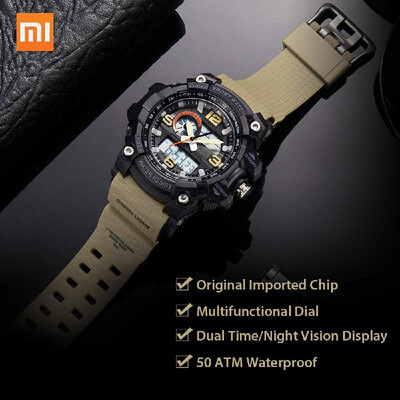 

Xiaomi TwentySeventeen Outdoor Dual Display Electronic Watch Dial Dual Time Display Calendar Countdown 50 Meters Waterproof Outdoo