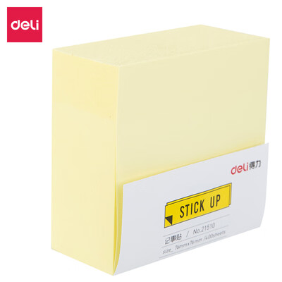 

Deli deli 400 yellow simple sticky notes paper post-it 7676mm notes N times post stickers 21510