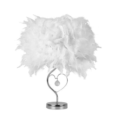 

Feather Crystal E27 Table Lamp Holder room Bedside Reading Light Base Decor