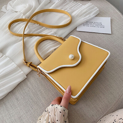 

Chic simple small bag summer small fresh impact color womens bag new 2019 leisure small square bag single shoulder oblique satche