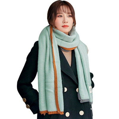 

MAXVIVI autumn&winter womens scarf color matching Korean fashion wild wool scarf warm thick scarf MWJ843204 green
