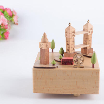 

Greensen Wood Bright Color Music Box Household Decoration Craft Birthday Gift