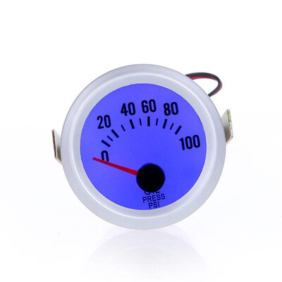 

Oil Pressure Meter Gauge with Sensor for Auto Car 2" 52mm 0100PSI Blue LED Light