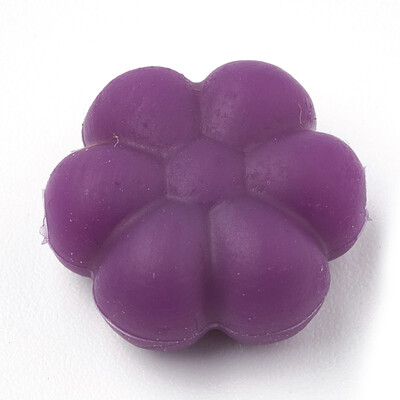 

Food Grade Environmental Silicone Beads Chewing Beads For Teethers DIY Nursing Necklaces Making Flowerr Purple 14x13x6mm Hol