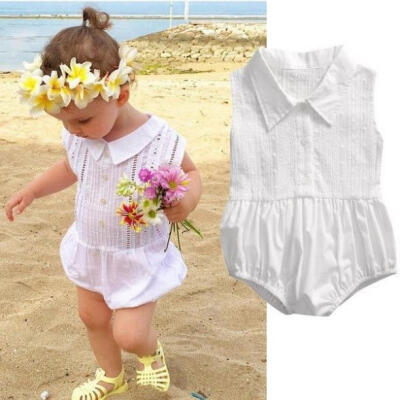 

Baby Girls Kids Lace Clothes Sleeveless Bodysuit Romper Jumpsuit Outfits Sunsuit