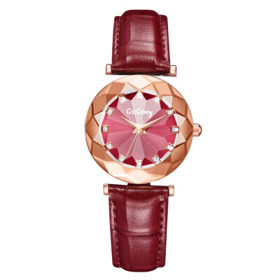 

RM Luxury Rhombus Convex Glass Watches Fashion Diamond Ladies Leather Belt Watch