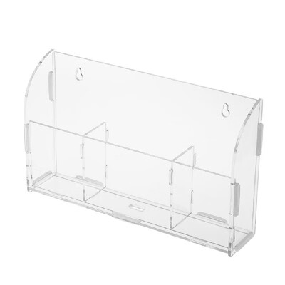 

Acrylic Remote Control Storage Box Mobile Phone Holder Sundries Wall Mounted Bin Storage Rack Container w3 Lattices Charging Cabl