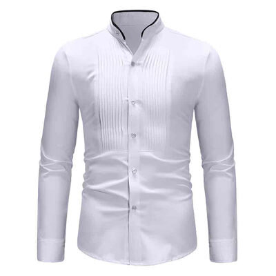 

Pleated Front Button Fly Slim Shirt