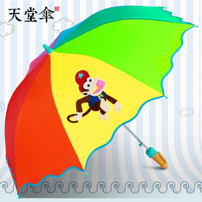 

Paradise umbrella children umbrella black plastic sunshade umbrella long handle sunny umbrella colorful childhood 1 hip hop monkey