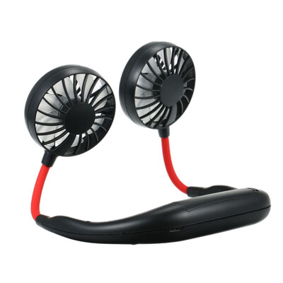 

New USB Rechargeable Wearable Portable Hand Free Neckband Fan Personal Mini Neck Double Fans 3 Speed Adjustable for Home Office