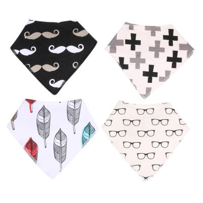 

4pcs Baby Bandana Drool Triangle Bibs for Drooling&Teething