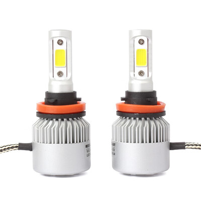 

H8 S2S 2PCS Led Cob LED Chip Car Headlamp 36W 6000k White Light 8000LM Car Bulb Fog Light Silver
