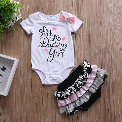 

2pcs Newborn Baby Girls Romper Bodysuit Lace Tulle Shorts Skirt Summer Clothes Outfits