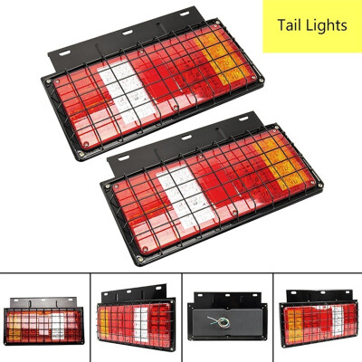 

Pair 12V Rear Stop LED Lights Tail Indicator Lamp Trailer Truck CARAVAN 64 LEDS