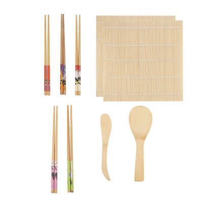 

Greensen 9Pcsset Bamboo Sushi Making Kit Family Office Party Homemade Sushi Gadget For Food Lovers Sushi Set Sushi Making Tool