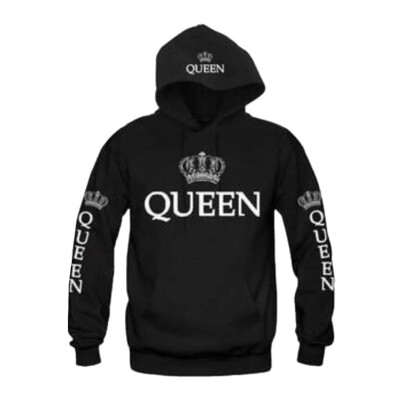 

Women Pullovers King Queen Printed Hoodies Men Sweatshirt Lovers Couples Hooded Hoodies Sweatshirt