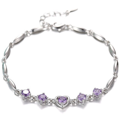

Heart Bracelets For Women Wedding Bride Party Fashion Jewelry Gifts Female Ladies Elegant Accessories F79