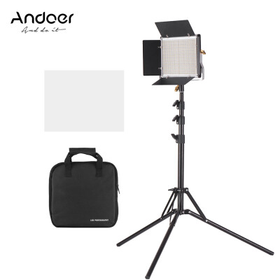 

Andoer LED Video Light&787 Inches Stand Kit Dimmable 660 LED Bulbs Bi-Color Light Panel 3200-5600K CRI 85 with U Bracket & B