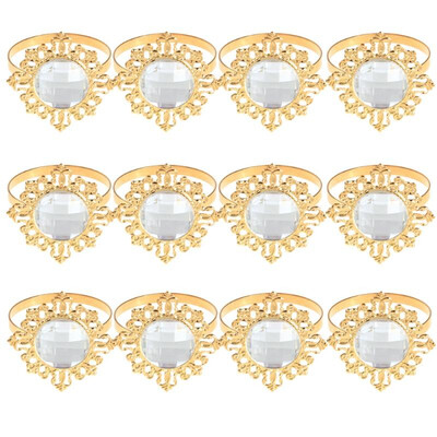 

12pcs Acrylic Diamond Design Napkin Ring Dinner Decoration