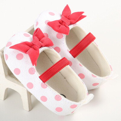 

SUNSIOM Sweet Baby Girl Princess Dot Shoes Kid Toddler Soft Sole Crib Shoes Prewalker 0-18M