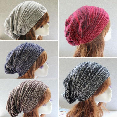 

Men Women Unisex Knit Baggy Beanie Winter Hat Ski Slouchy Chic Knitted Cap Skull