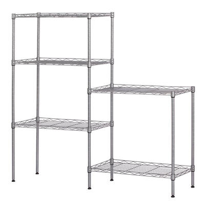 

60"x22"x12" Heavy Duty 5Layer Wire Shelving Rack Adjustable Shelf Storage Silver