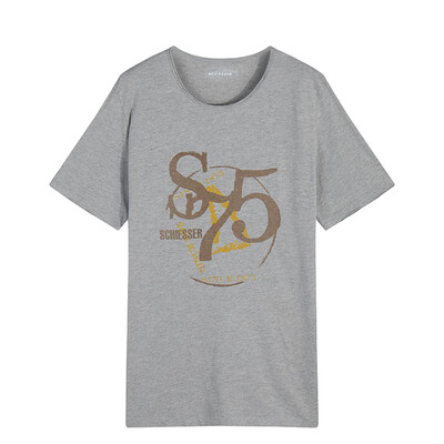 

Schiesser Mens Letter Print Home Short Sleeve Top 3913445U Grey 7902