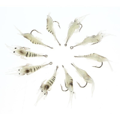 

Lixada 10PCS Soft Simulation Noctilucent Prawn Shrimp Fishing Lure Hook Bait