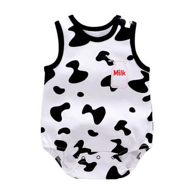 

Infant Baby Sleeveless Rompers Cartoon Cute Cotton O Neck Kids Jumpsuit