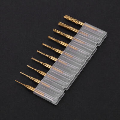 

Greensen 10pcs Titanium Coated 08mm-317mm End Mill Engraving Bits Rotary Cutter 18 Shank