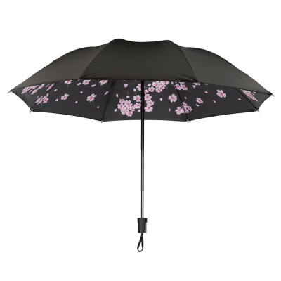 

Black Coating 3 Folding Umbrella Anti-UV Outdoor Rain Sunshade Umbrella