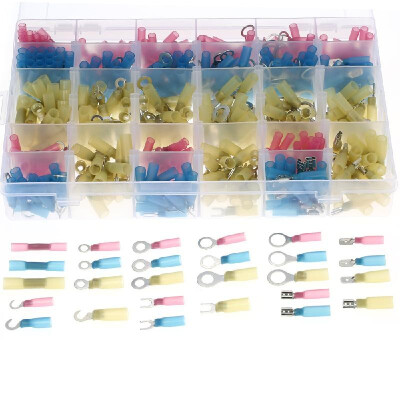 

540pcs Heat Shrink Wire Connectors Electrical Terminals Kit Marine Automotive Crimp Connector Assortment Ring Fork Hook Spade Butt