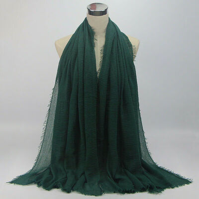 

180x95cm Cotton Linen Crinkle Cloud Hijab Scarf Shawl Soft Islam Muslim