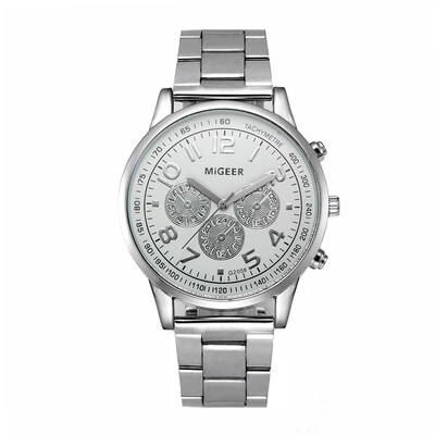 

Gobestart Fashion Man Crystal Stainless Steel Analog Quartz Wrist Watch