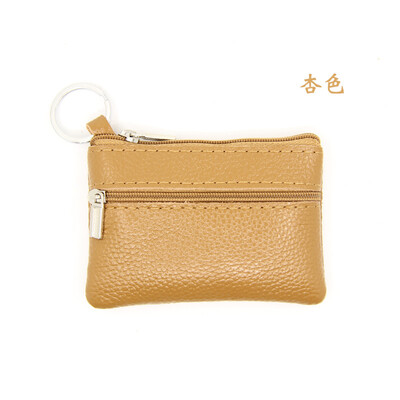 

Customizable LOGO leather mini purse bus card package creative Korean zipper multifunction key bag coin