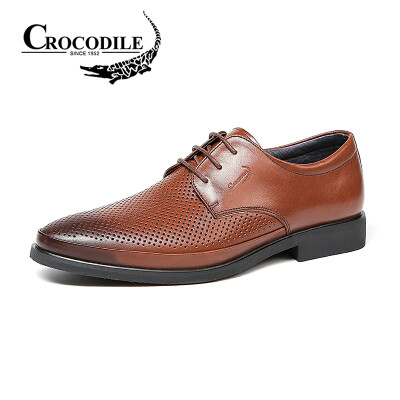 

Crocodile Shirt CROCODILE Mens Belt Breathable Comfortable Business Mens Leather Shoes Brown 39