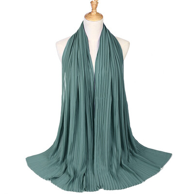 

Pearl Chiffon Pleated Muslim Womens Headscarf Wholesale 2018 Huis Costumes Wrinkled Hot Headscarf MSL022