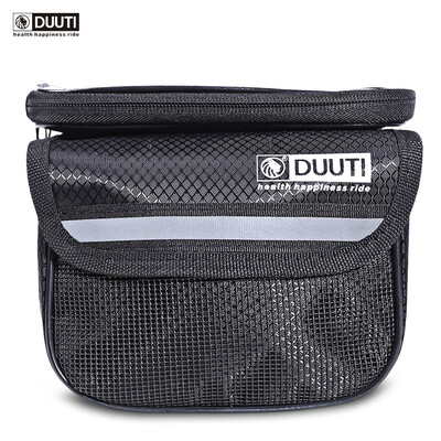 

DUUTI Cycling Bike Bag Tube Top Front Frame Pannier Double Pouch for Cellphone