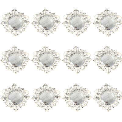 

12pcs Acrylic Diamond Design Napkin Ring Dinner Decoration