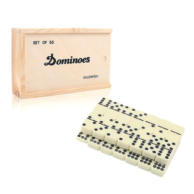 

Doublefan double six domino 55 wooden packaging 4029
