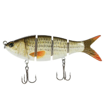 

Lixada Fishing Lure 4 Sections Hard Lure 3D Simulation Bait Big Segmented Artificial Bait VIB Bait Treble Hook Fishing Tool