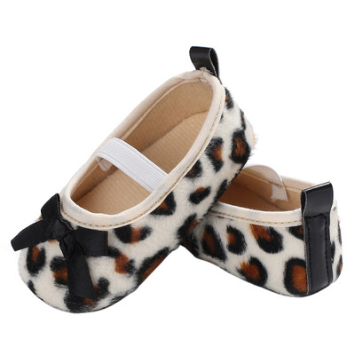 

Toddlerborn Baby Crib Shoes Leopard Princess Baby Soft Sole Anti-Slip Prewalker For Baby Girls First Walkers