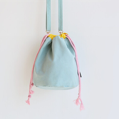 

Tailored Beam Mouth Canvas Bag Drawstring Bucket Bag Diagonal Package Fresh Cotton Bag